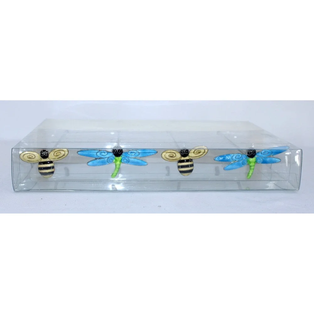 Pottery Barn Set of 4 Dragonfly Bee Garden Drink Stirrers Skewers Cocktail Party